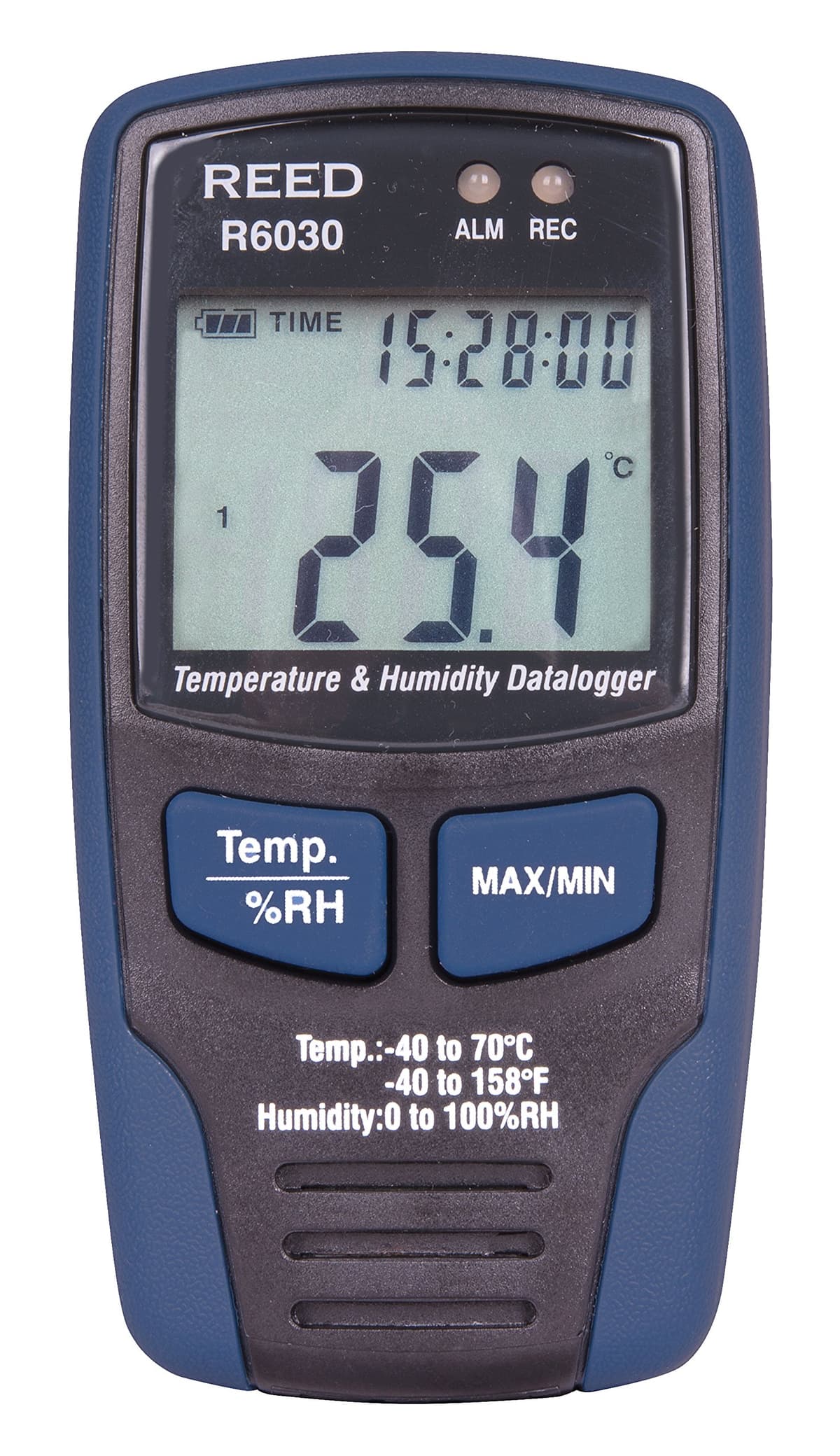 REED R6030-NIST Registrador de Temperatura y Humedad con Certificado NIST, -40 a 70°C y 0-100% RH