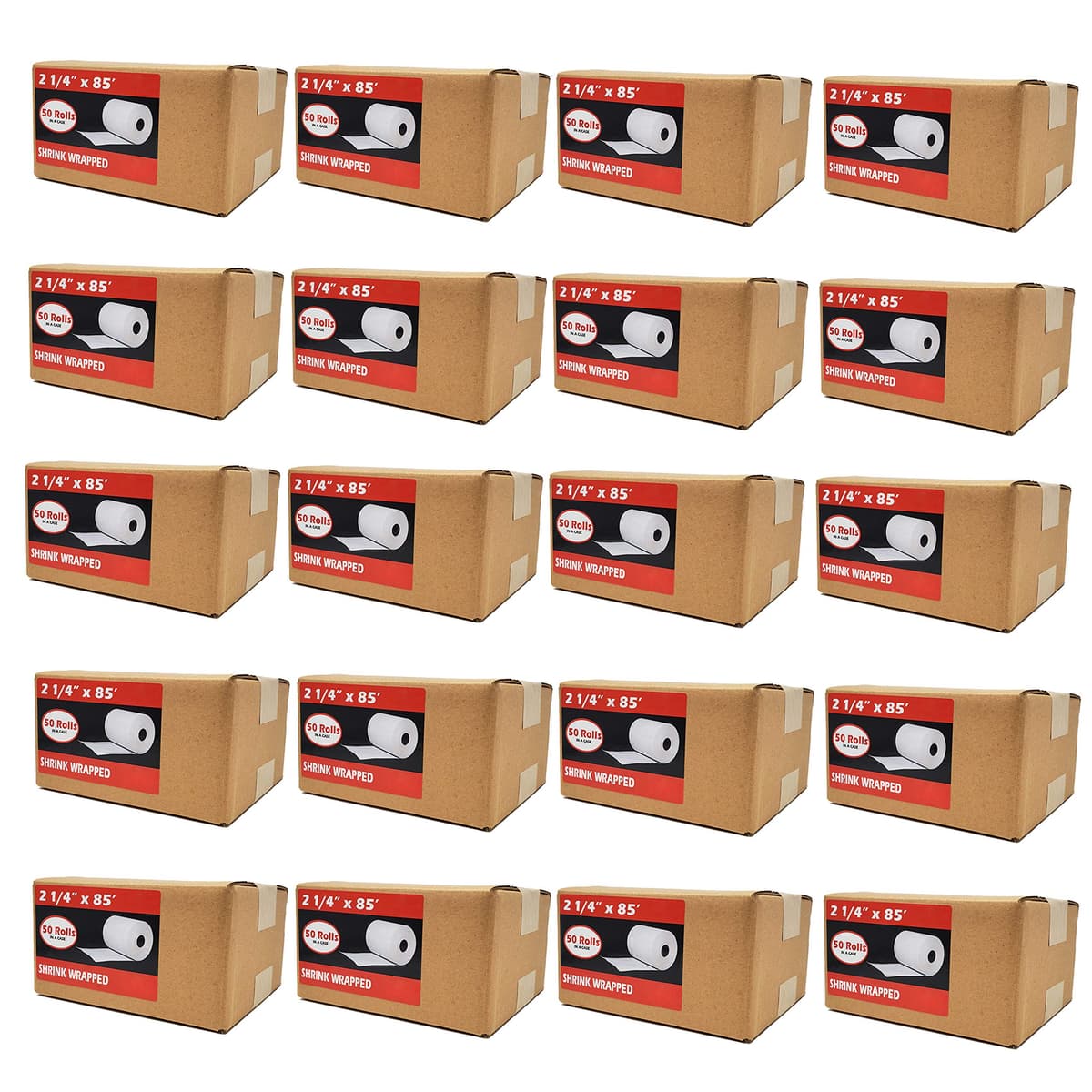 BuyRegisterRolls (1000 Rolls) Rollos de Papel Térmico 2 1/4 x 85 ft para Terminales de Pago 2148520C