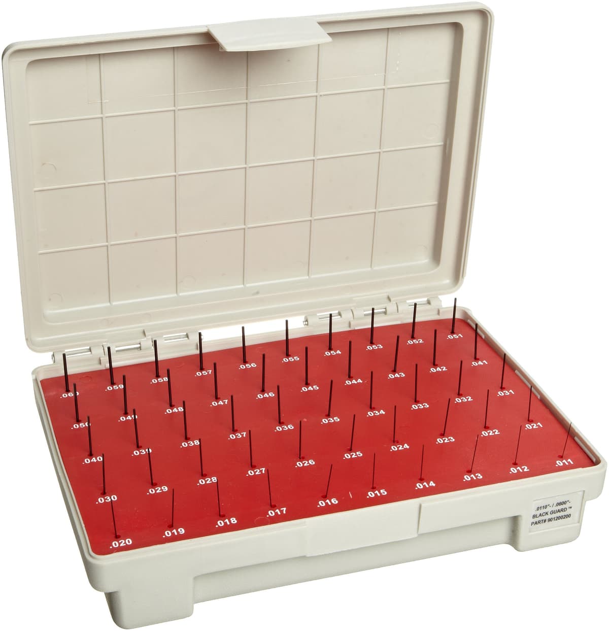 Vermont Gage Set de Pin Gages No-Go Acero con Óxido Negro Clase ZZ, 0.0115 - 0.2505" (Set de 240) 901400300