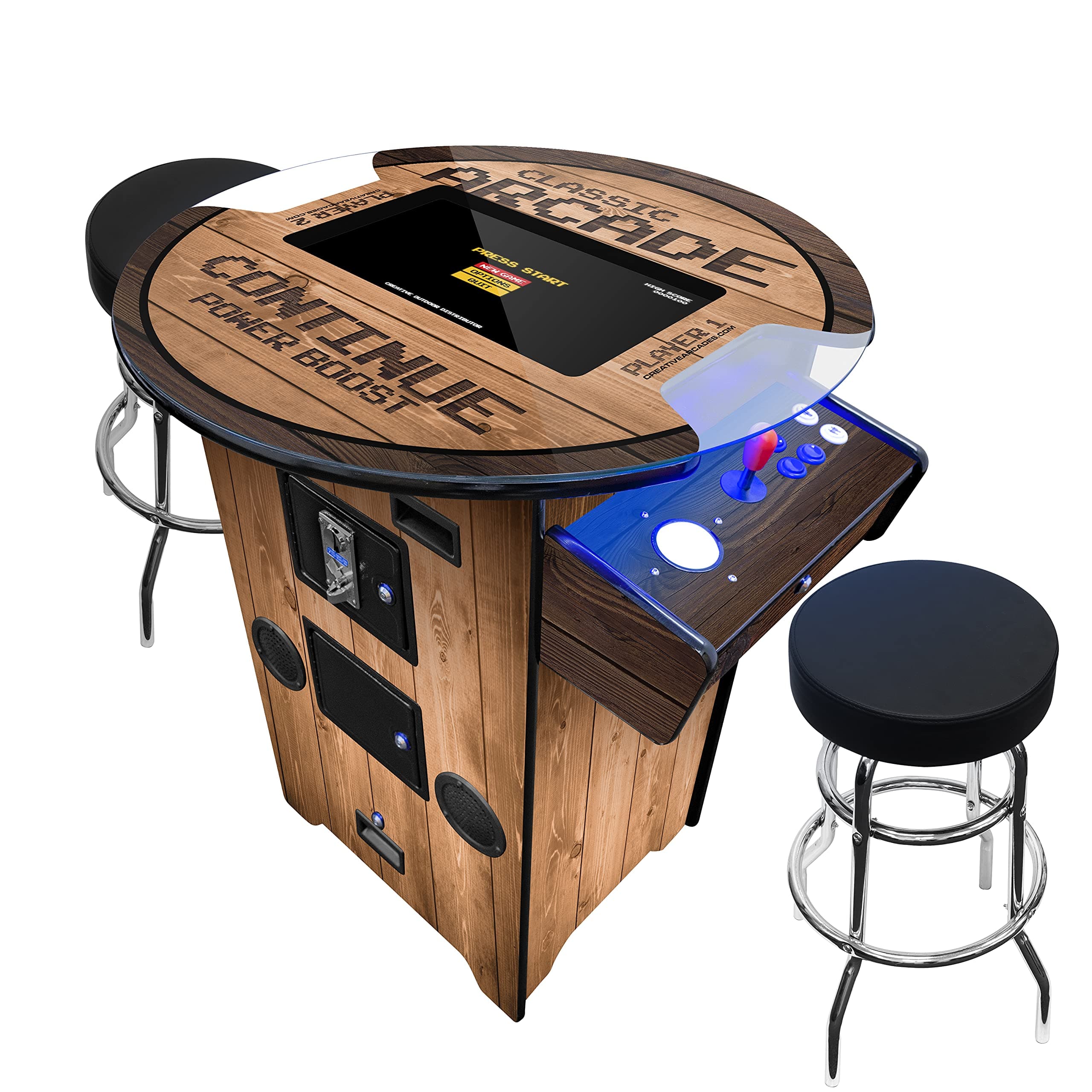 Creative Arcades Mesa Arcade estilo Pub para 2 jugadores con pantalla 22" y 60 juegos 202160WG