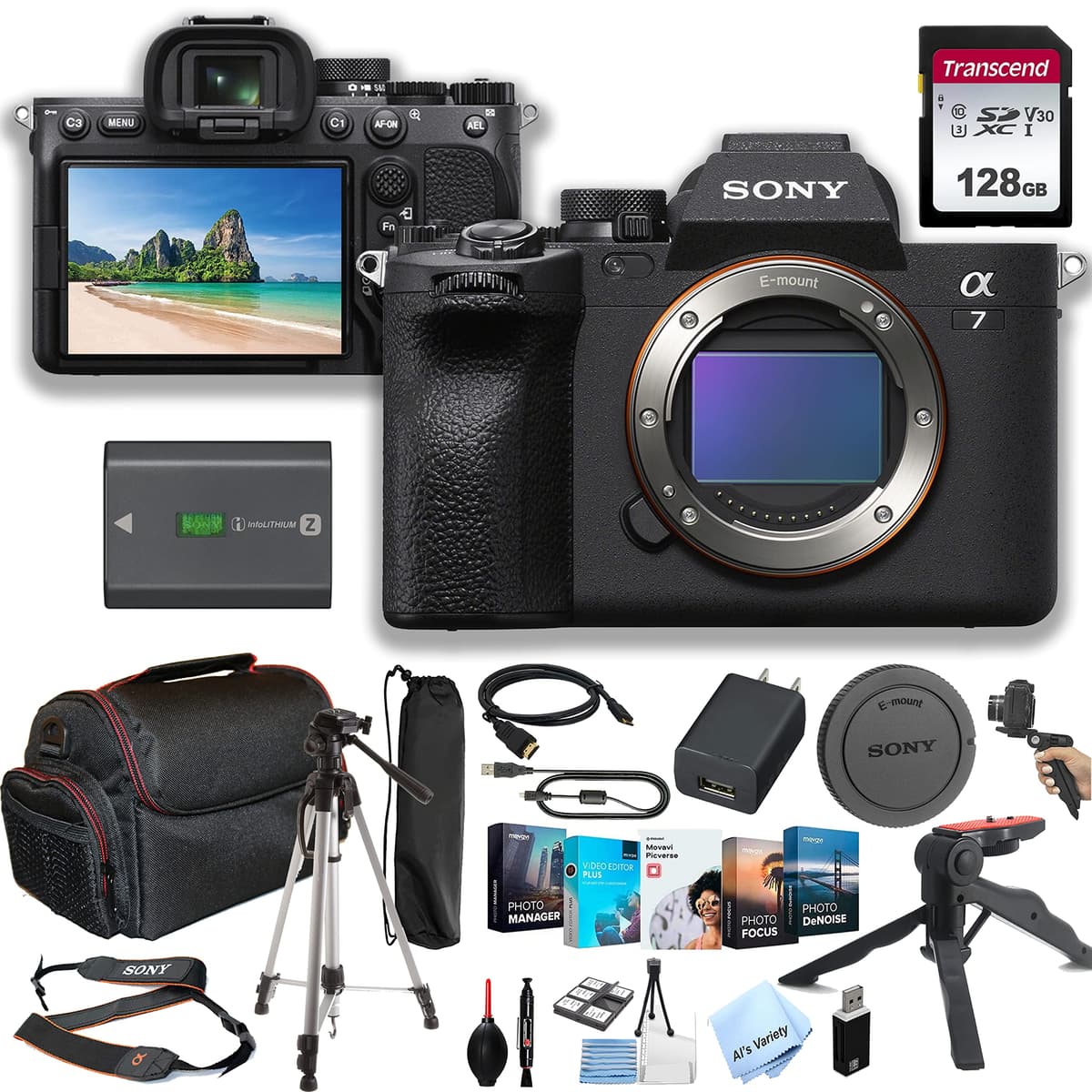 Sony A7 IV Body - Bundle 128GB, Estuche, Grip y Accesorios (28 piezas) CN-A7IVBODY-128JN23