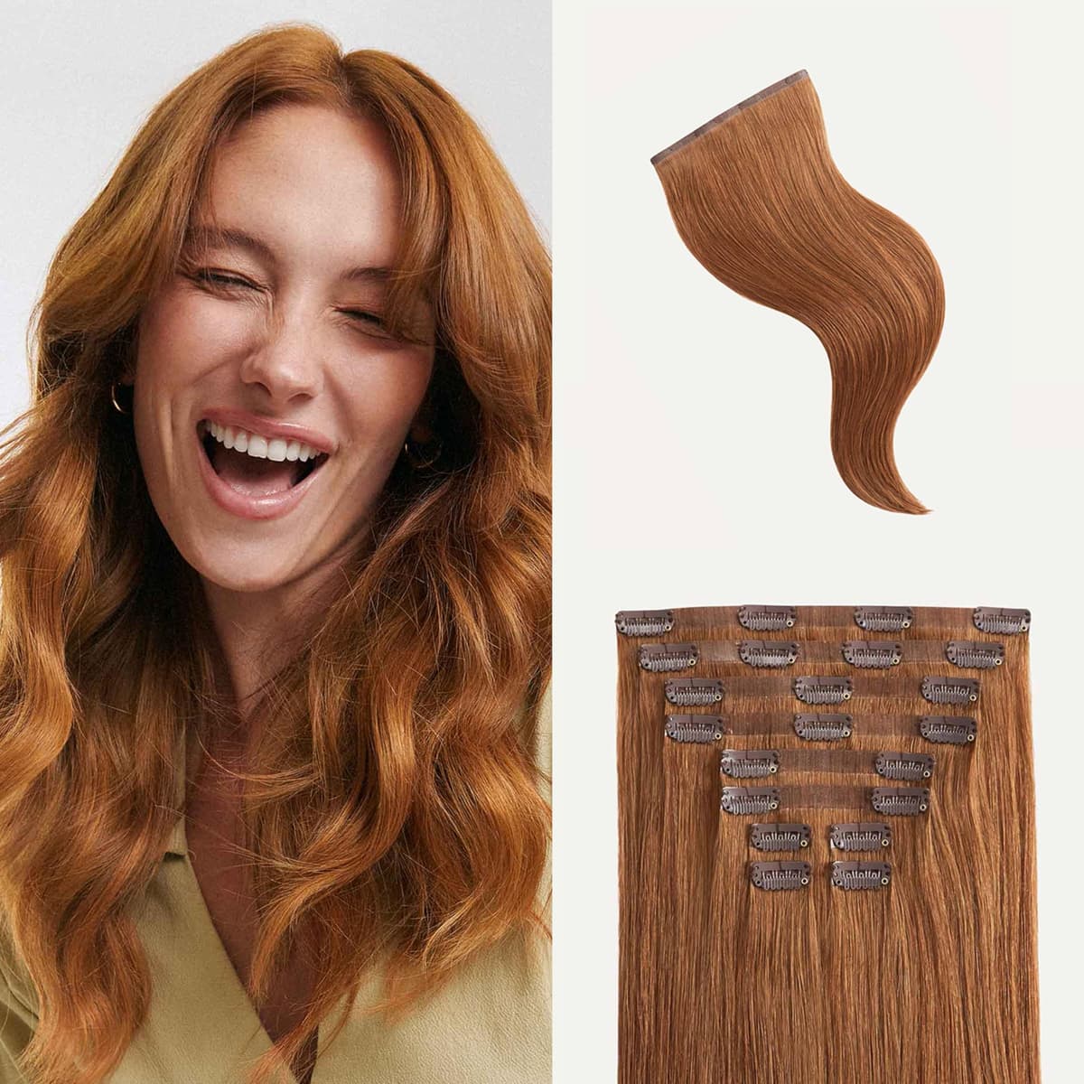 Luxy Extensions Clip-In 24" 240g Natural Red Seamless - 100% Remy Human Hair 24-240g-Color30-S