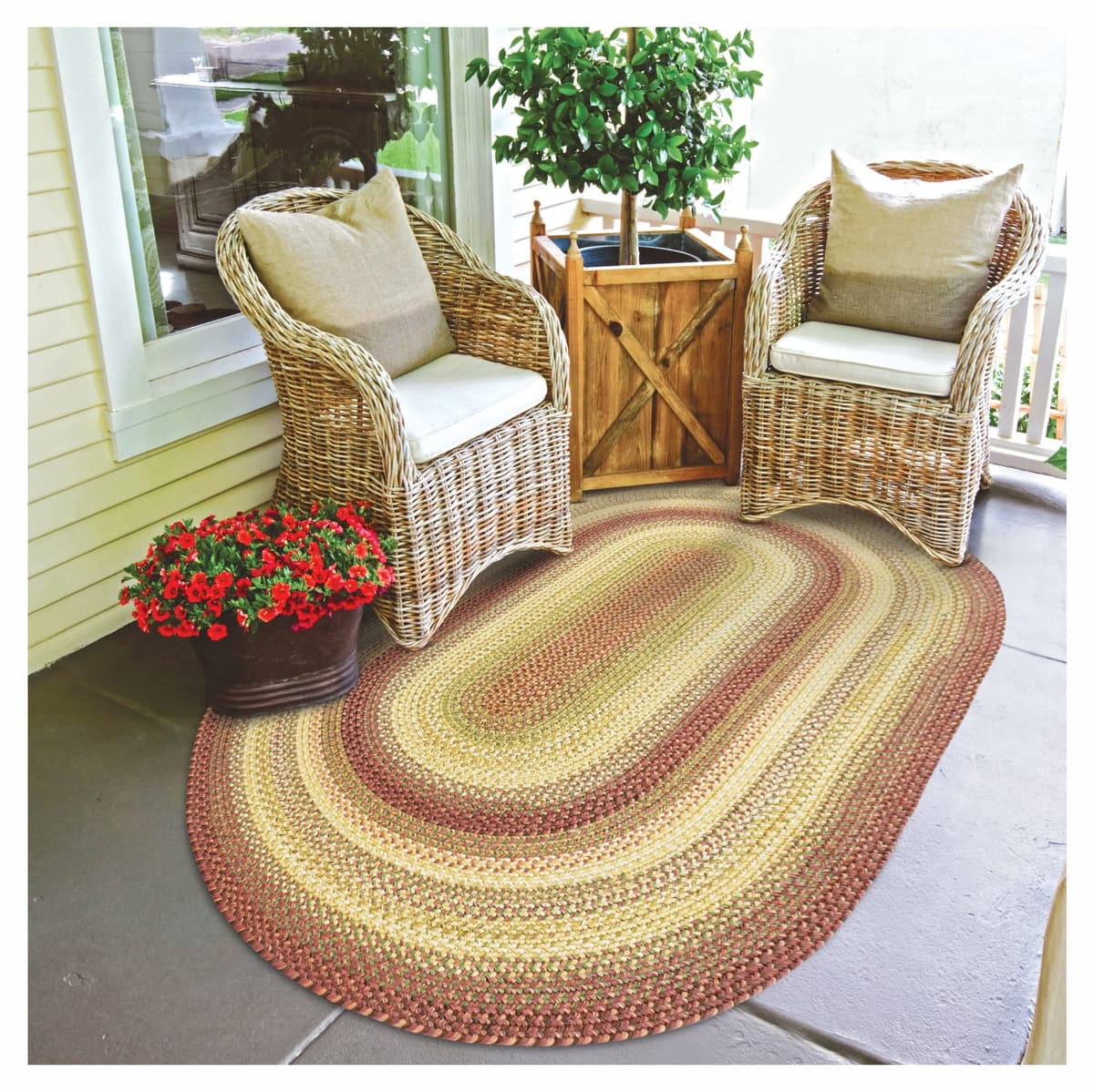 Homespice Barcelona Alfombra Ovalada Trenzada 8x10' - Multicolor 306159-IN