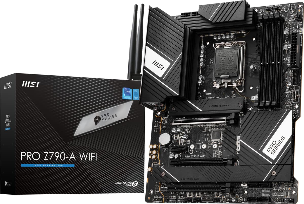 Placa madre MSI PRO Z790-A WiFi ProSeries (Compatible con procesadores Intel de 12.ª/13.ª generación, LGA 1700, DDR5, PCIe 5.0, M.2, LAN 2.5 Gbps, USB 3.2 Gen2, Wi-Fi 6E, ATX)