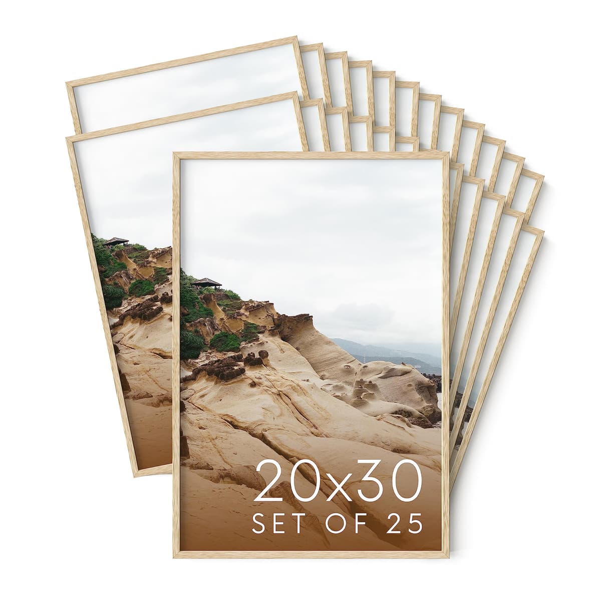 Haus and Hues Set de 25 marcos de madera roble natural 20x30 para pósters y arte