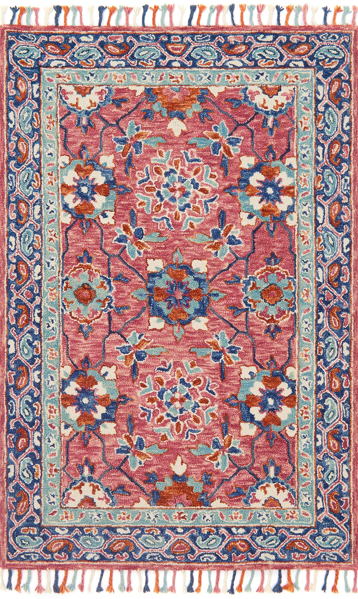 Alfombra Loloi Zharah ZR-03 Rose 5' x 7'6" de transición en lana ZHARZR-03RODE5076