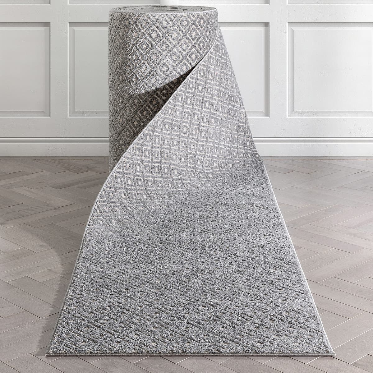 Well Woven Piano Charcoal Grey Tribal Diamond Runner 31" x 65' personalizado IHS-MG-258-R-31-65