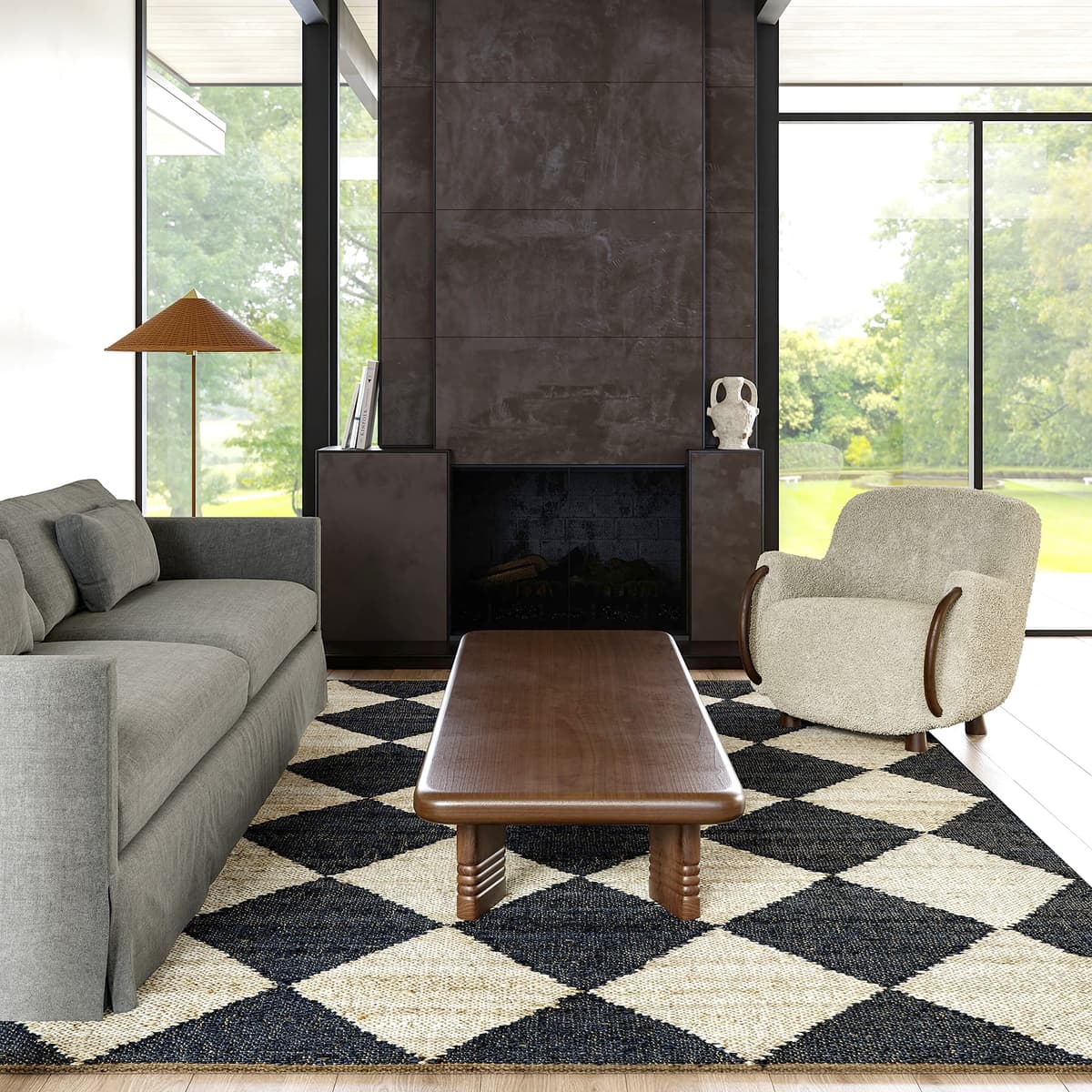 Rugs USA Livy Handmade Jute Rug - Charcoal/Ivory (8'6" x 11'6") 200VCSE01B-9012-AO