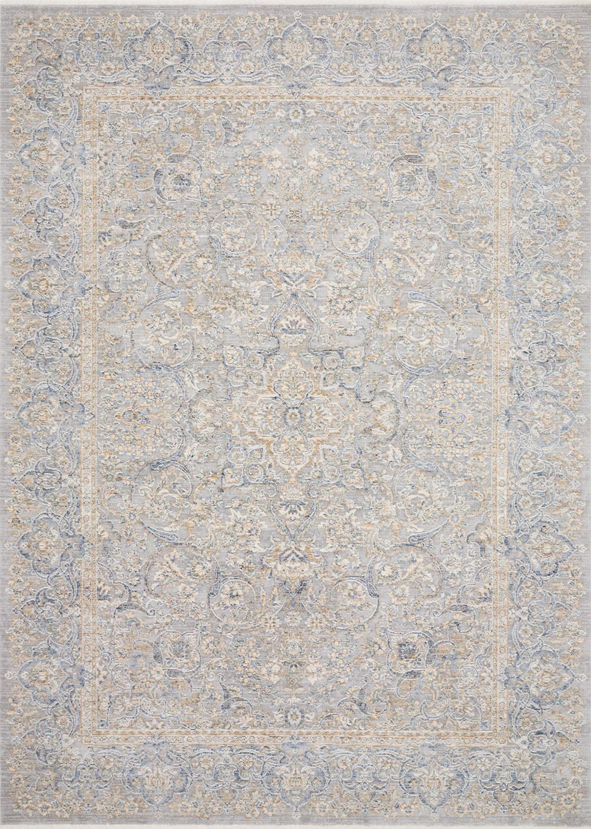 Loloi PAN-01 Colección Pandora Alfombra Persa Vintage Desgastada 7'10" Redonda Piedra/Oro PANDPAN-01SNGO7A0R